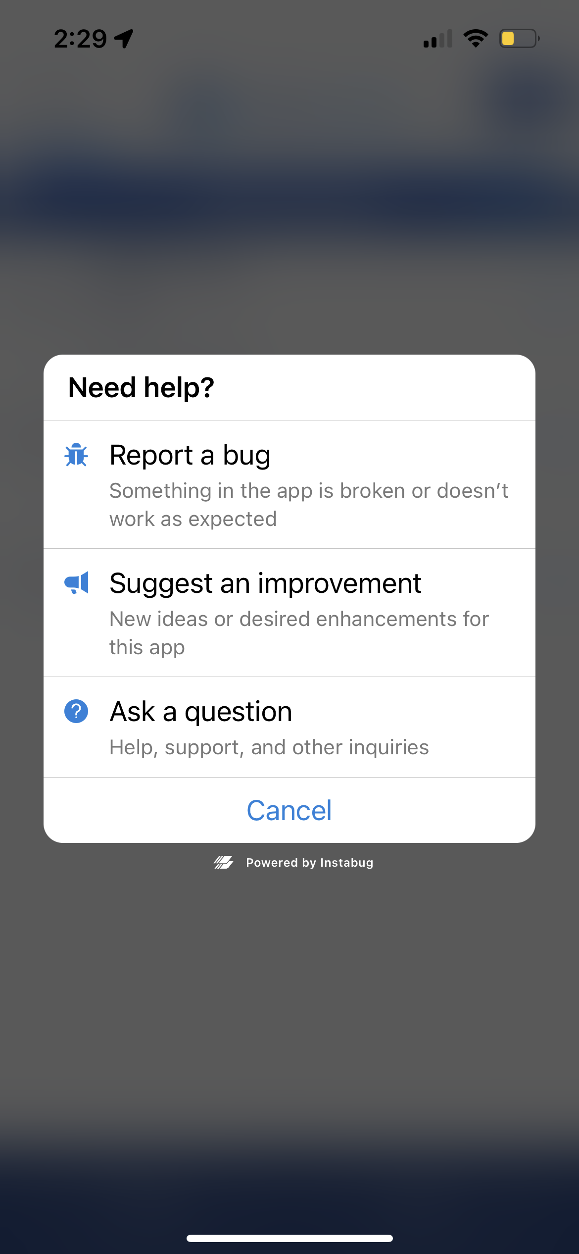 Submit a Bug Report, Step 3 Select Report a Bug Again