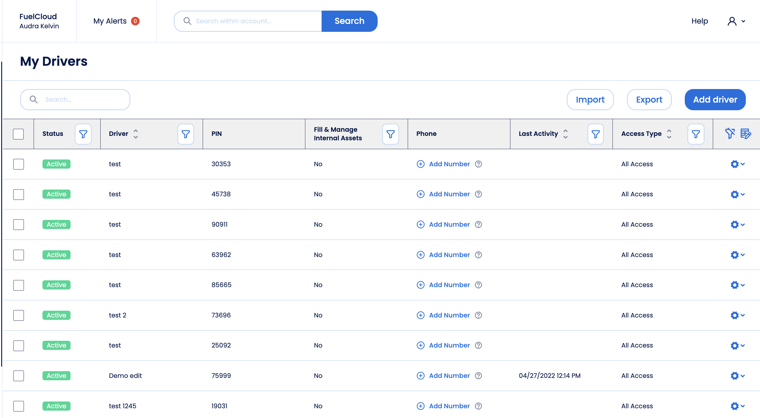Importing Drivers – FuelCloud