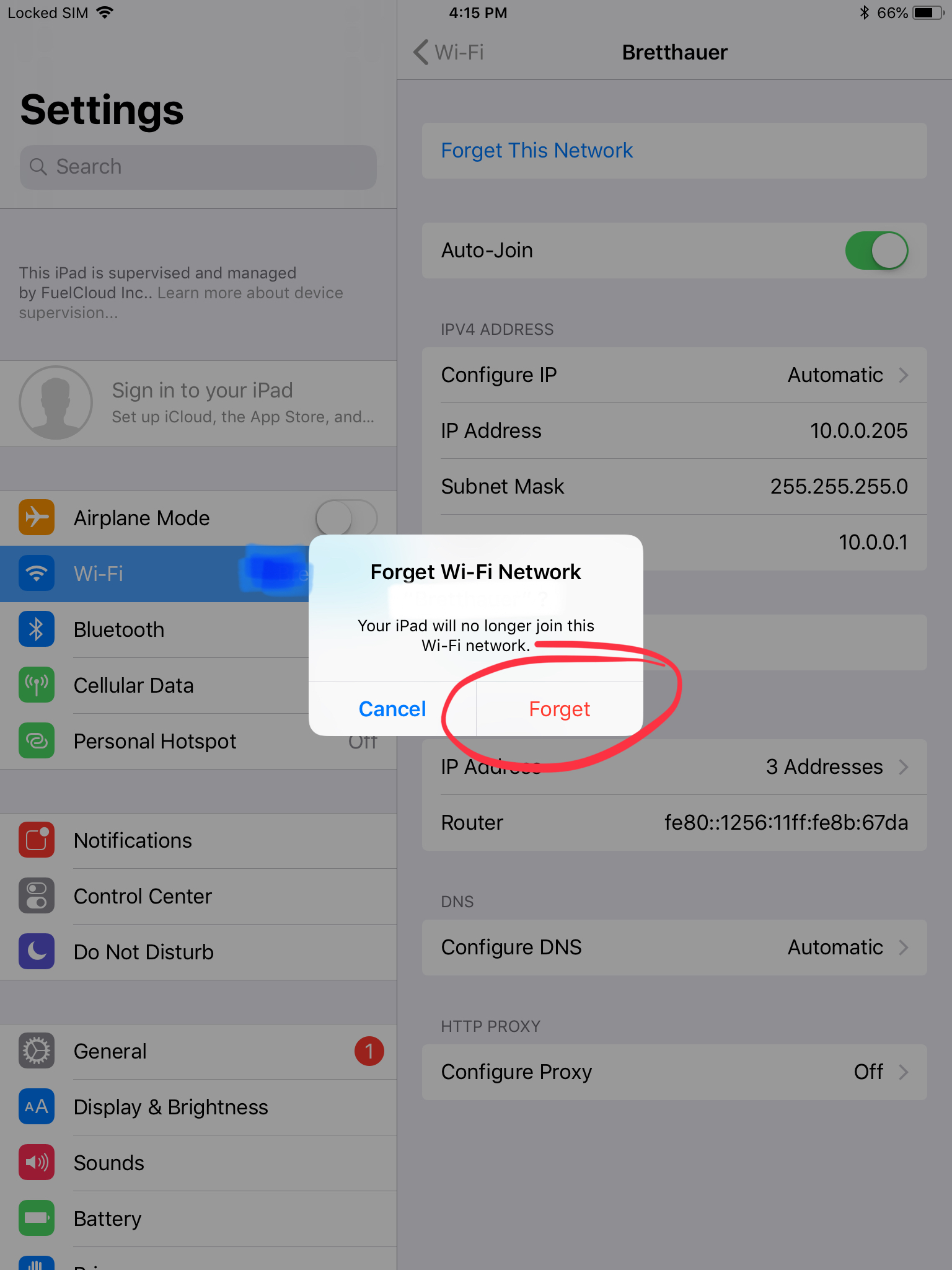 How to Forget a WiFi Network on an iPad, Step 6 Tap Forget